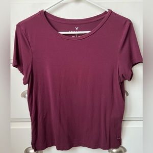 American Eagle Soft & Sexy Tshirt Wine Maroon Red